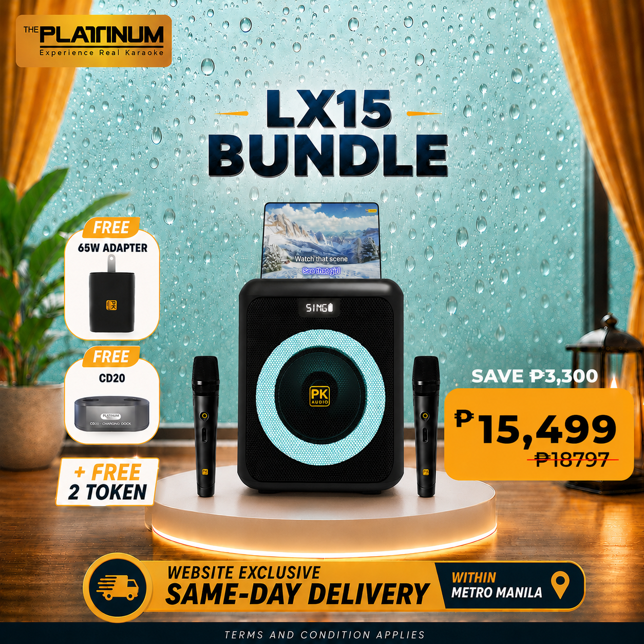 LX15 + Free 2 Token with 65W adapter and CD20 Bundle