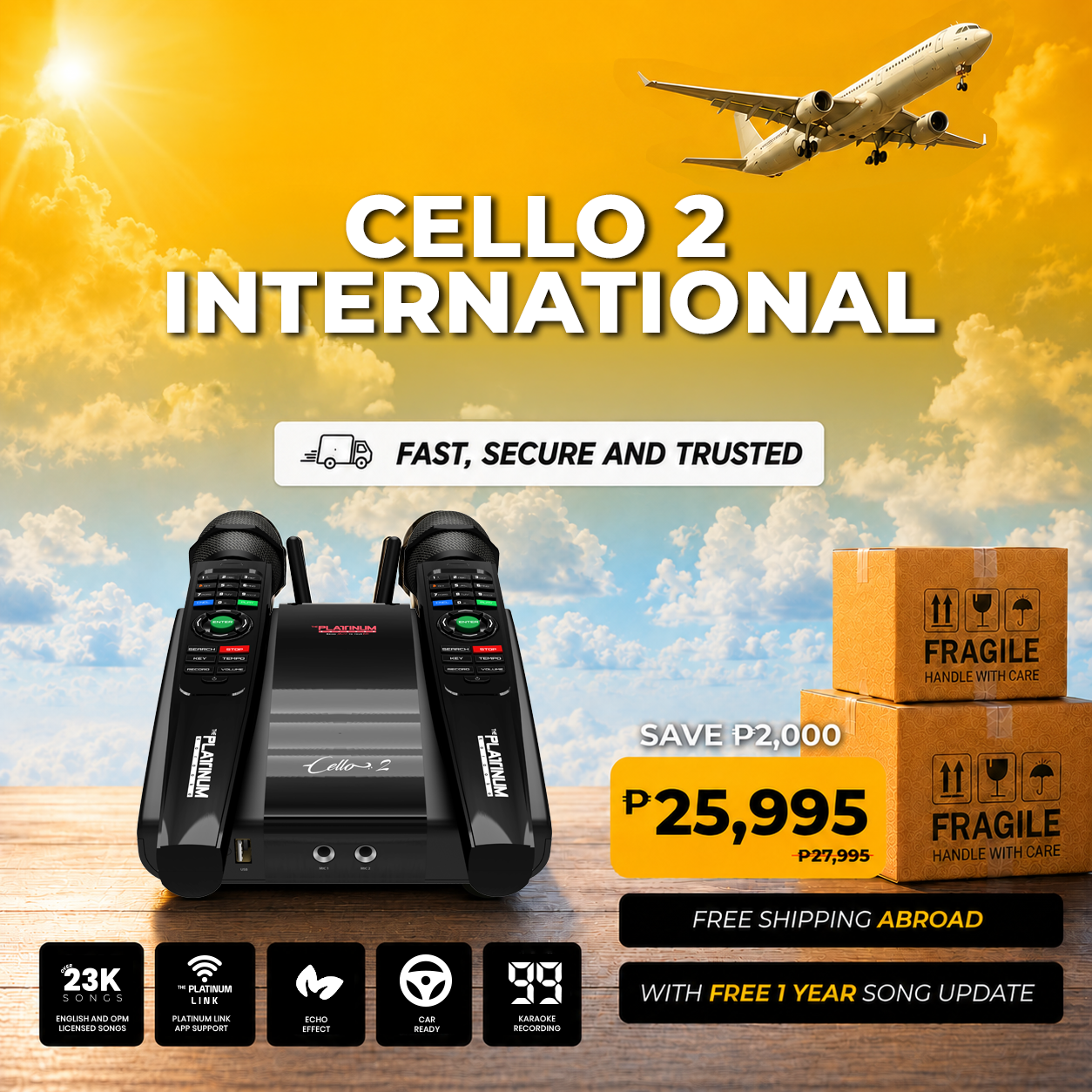 CELLO 2 with Free 1 Year Song Update - International