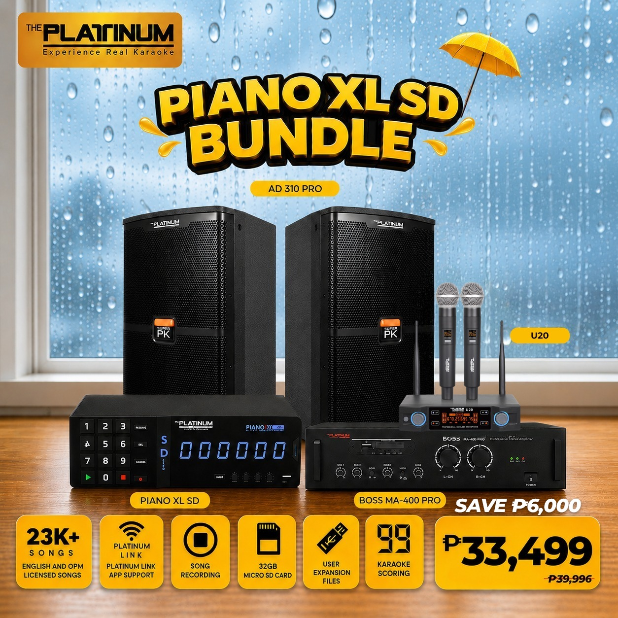Piano XL SD + AD-310 PRO + BOSS MA 400 PRO + U20 - Bundle