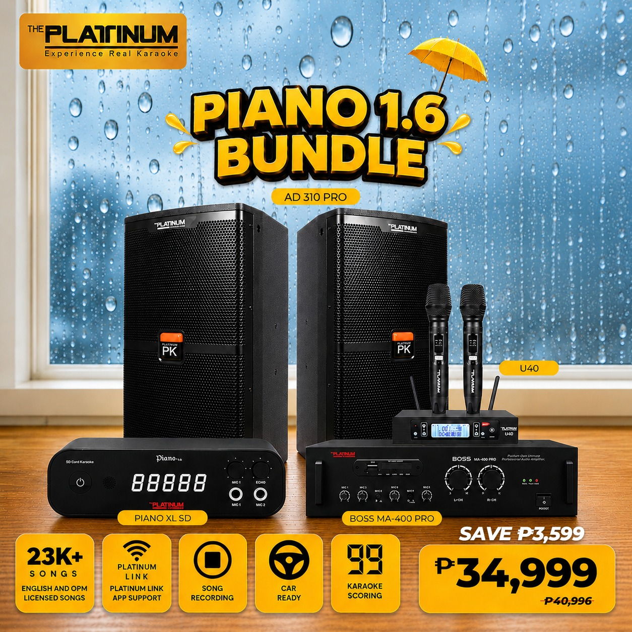 Piano 1.6 + AD-310 PRO + BOSS MA 400 PRO + U40 - Bundle