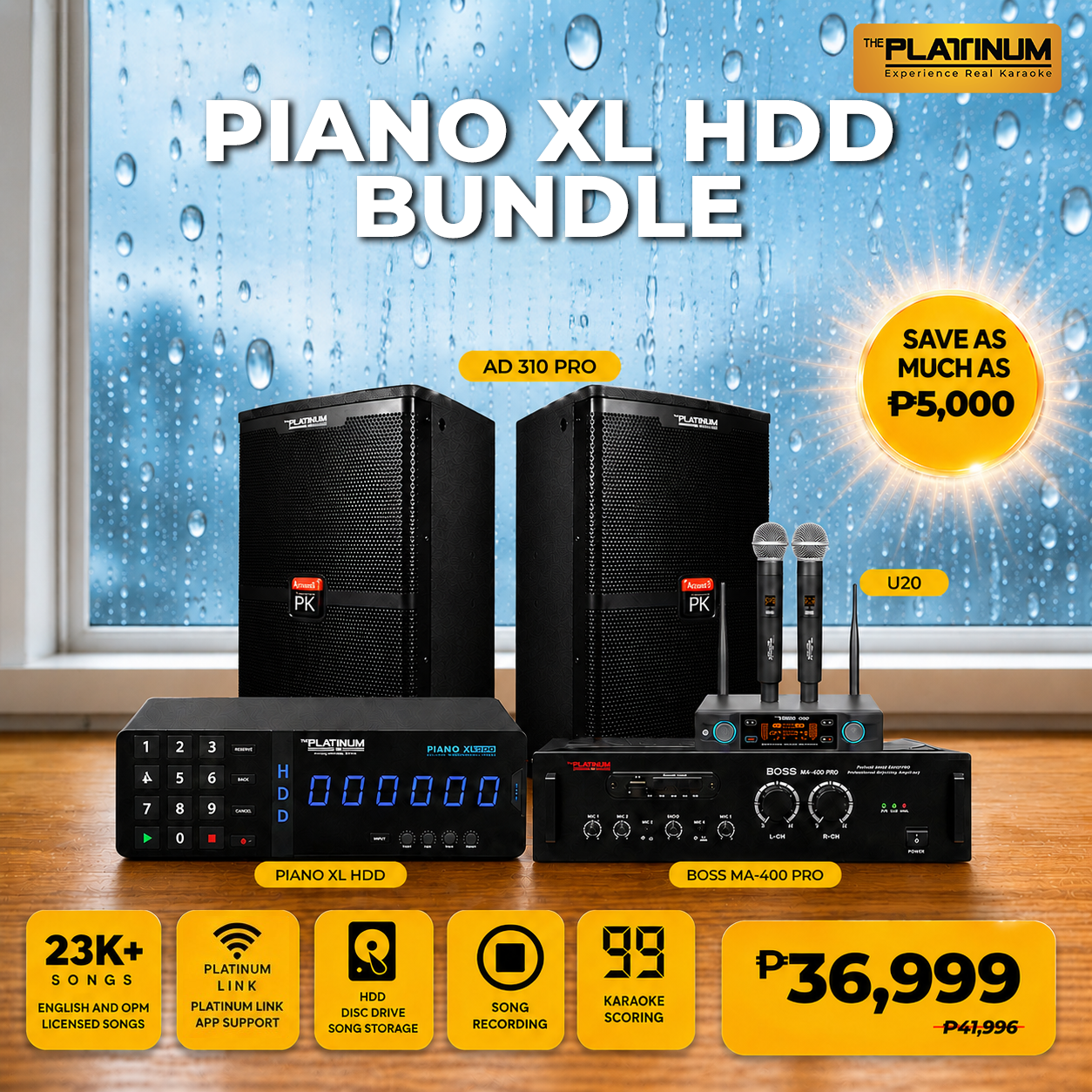 Piano XL HDD + AD-310 PRO + BOSS MA 400 PRO + U20 - Bundle