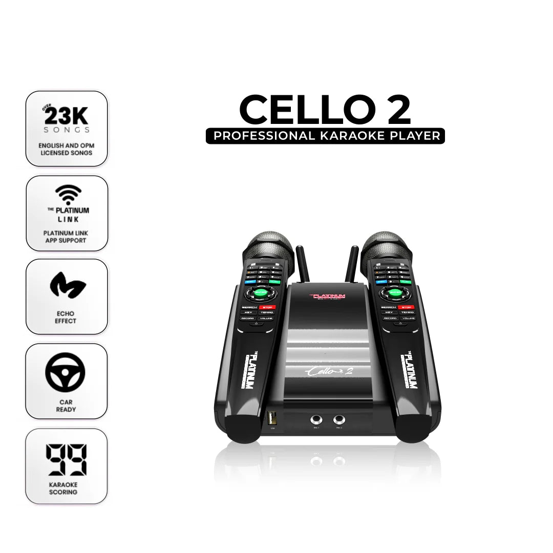 CELLO 2 UHF Wireless Microphone Karaoke Player