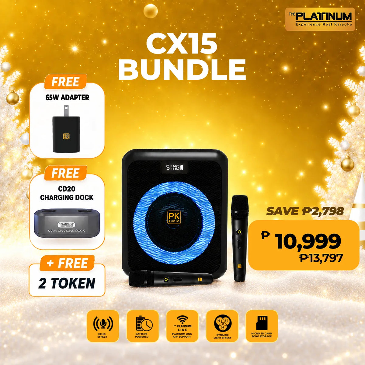 CX15 + Free 2 Token with 65W adapter and CD20 Bundle