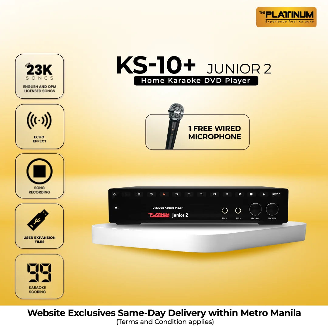 KS-10 Junior 2 Home Karaoke DVD Player with Free Wired Microphone