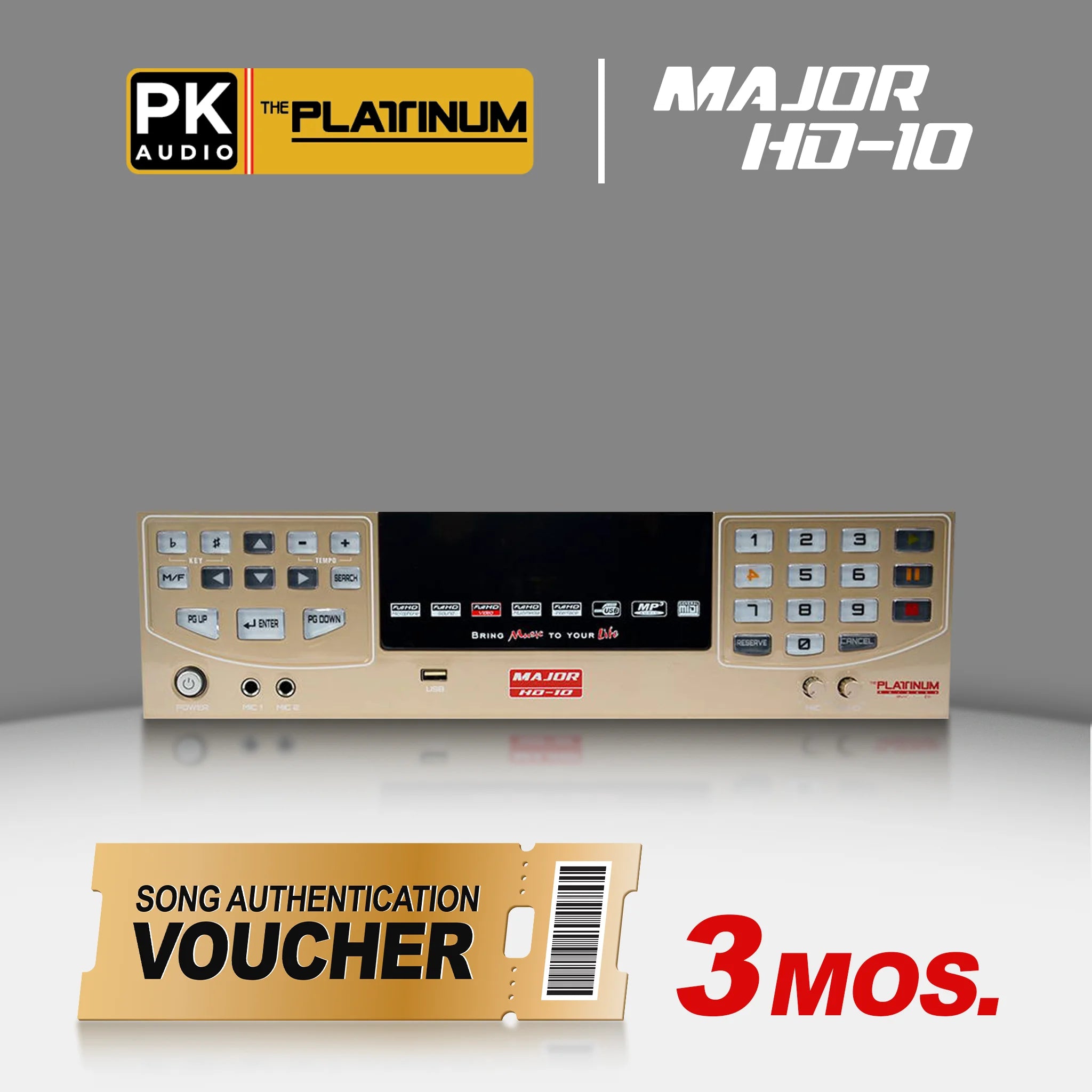 3 Months Song Authentication for Major HD-10