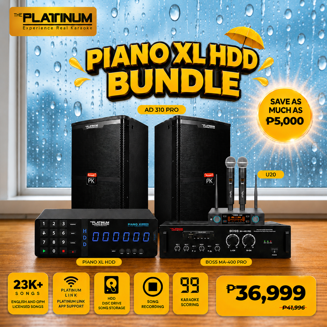 Piano XL HDD + AD-310 PRO + BOSS MA 400 PRO + U20 - Bundle