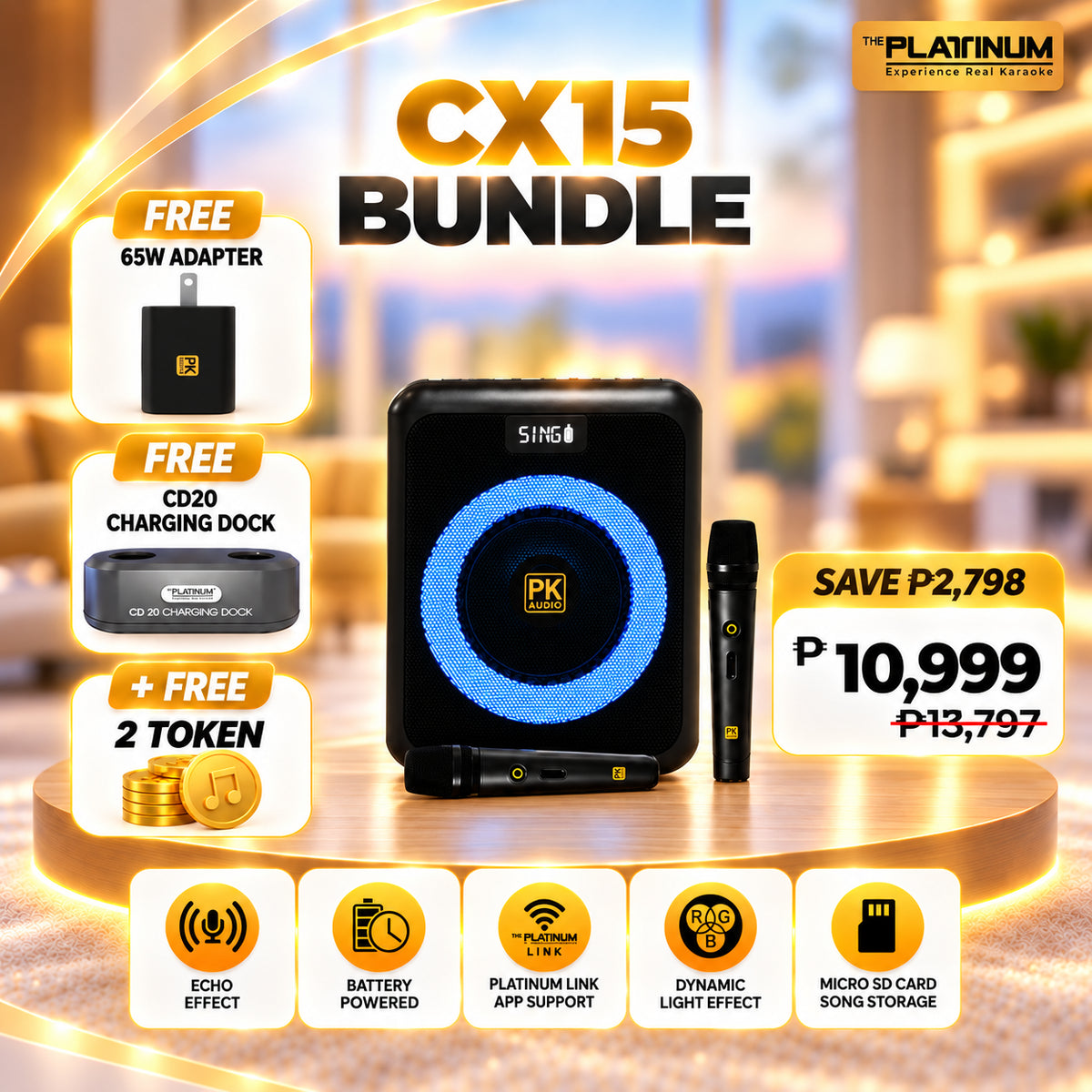 CX15 + Free 2 Token with 65W adapter and CD20 Bundle