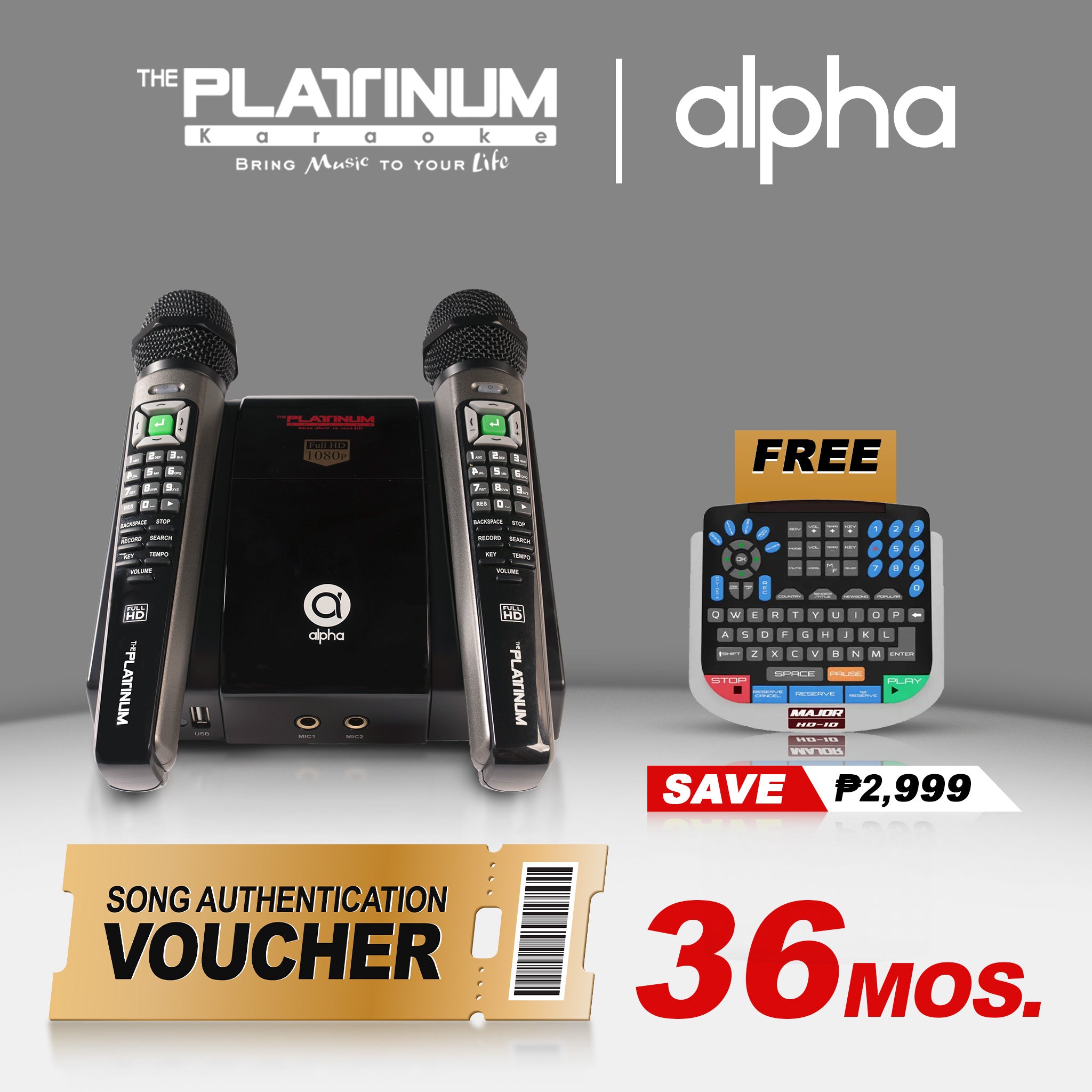 36 Months Song Authentication For Alpha with FREE PTRC-1000 Remote Pad