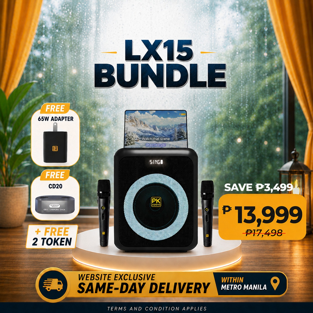 LX15 + Free 2 Token with 65W adapter and CD20 Bundle