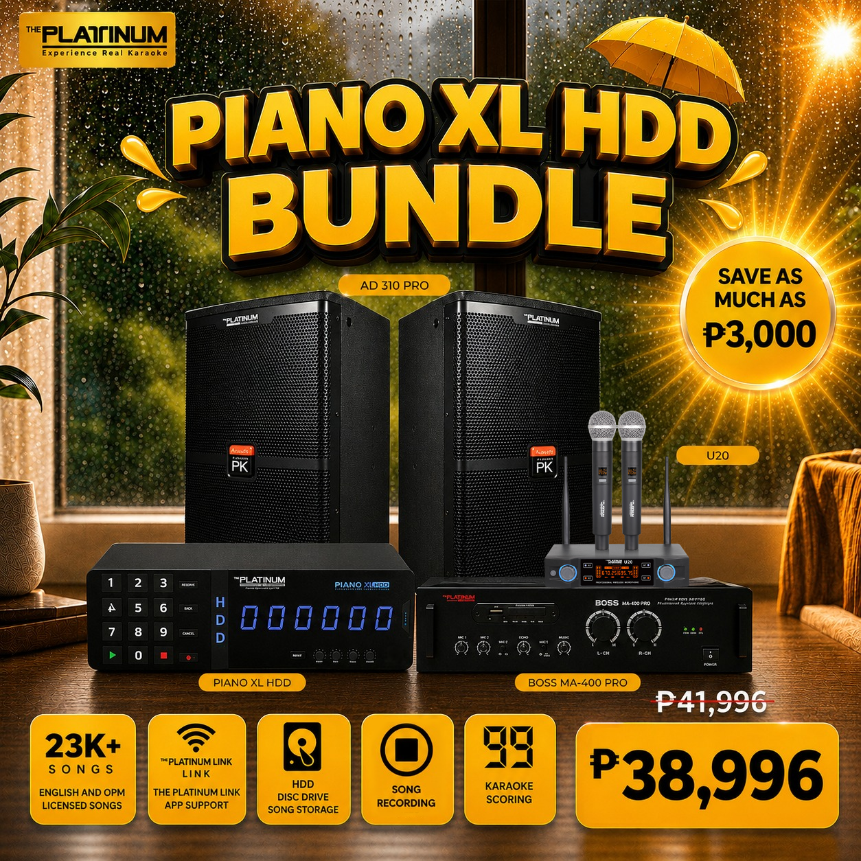 Piano XL HDD + AD-310 PRO + BOSS MA 400 PRO + U20 - Bundle