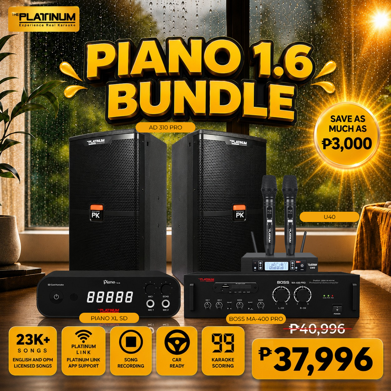 Piano 1.6 + AD-310 PRO + BOSS MA 400 PRO + U40 - Bundle