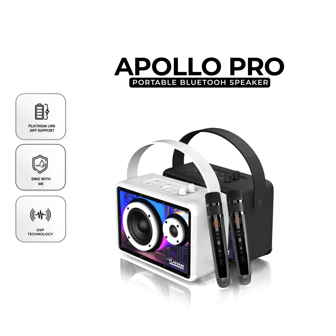 APOLLO PRO Portable BT Speaker with UHF Microphones and Echo effect