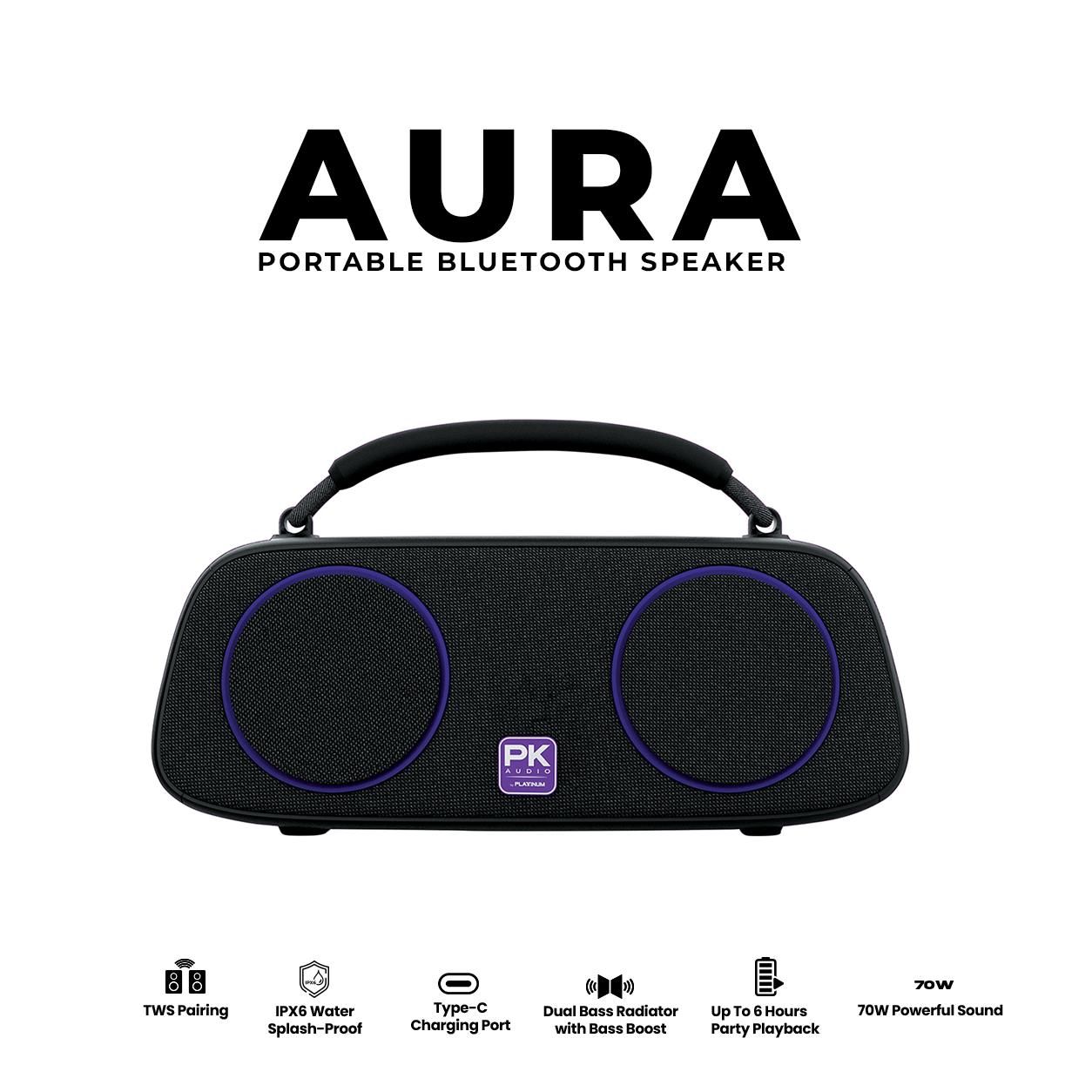 AURA Portable Bluetooth Speaker