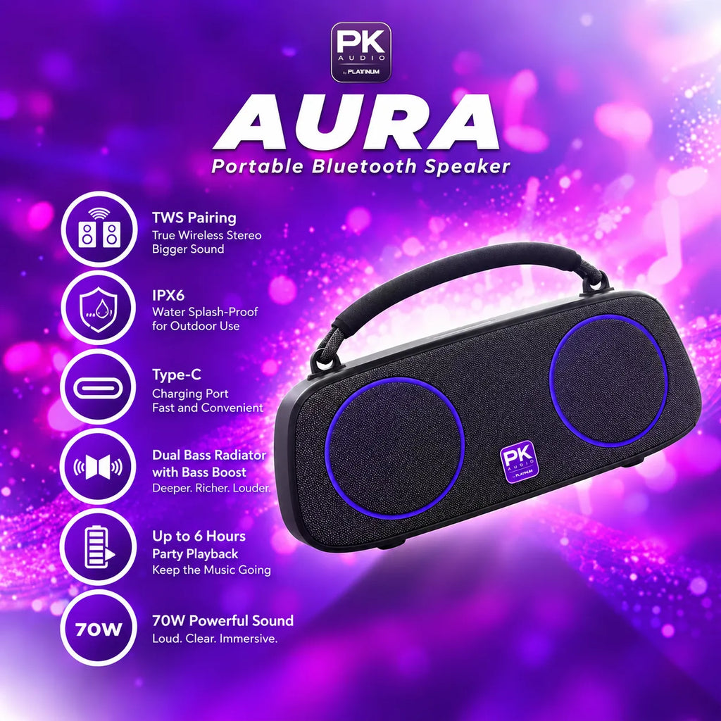 AURA Portable Bluetooth Speaker