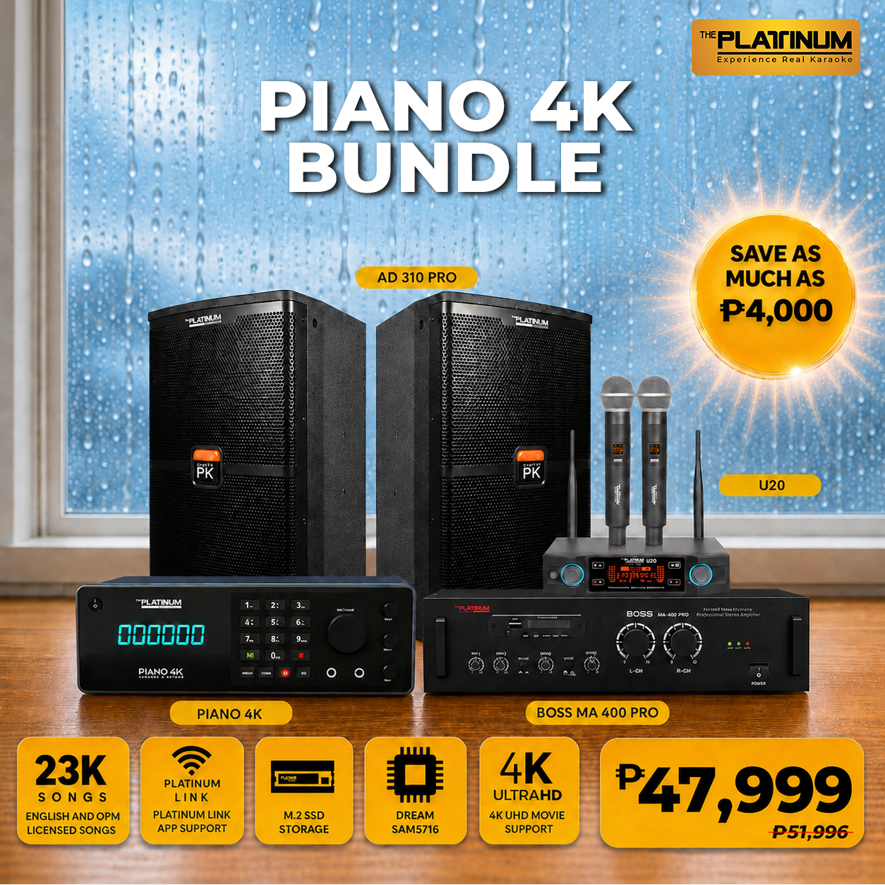 Piano 4K 128GB + AD-310 PRO + BOSS MA 400 PRO + U20 - Bundle