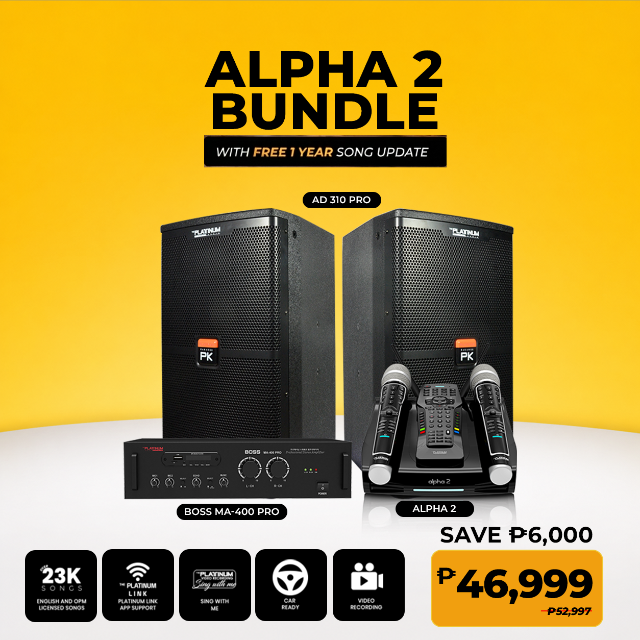 ALPHA 2 + AD-310 PRO + BOSS MA-400 PRO with 1 Year Song Update Bundle