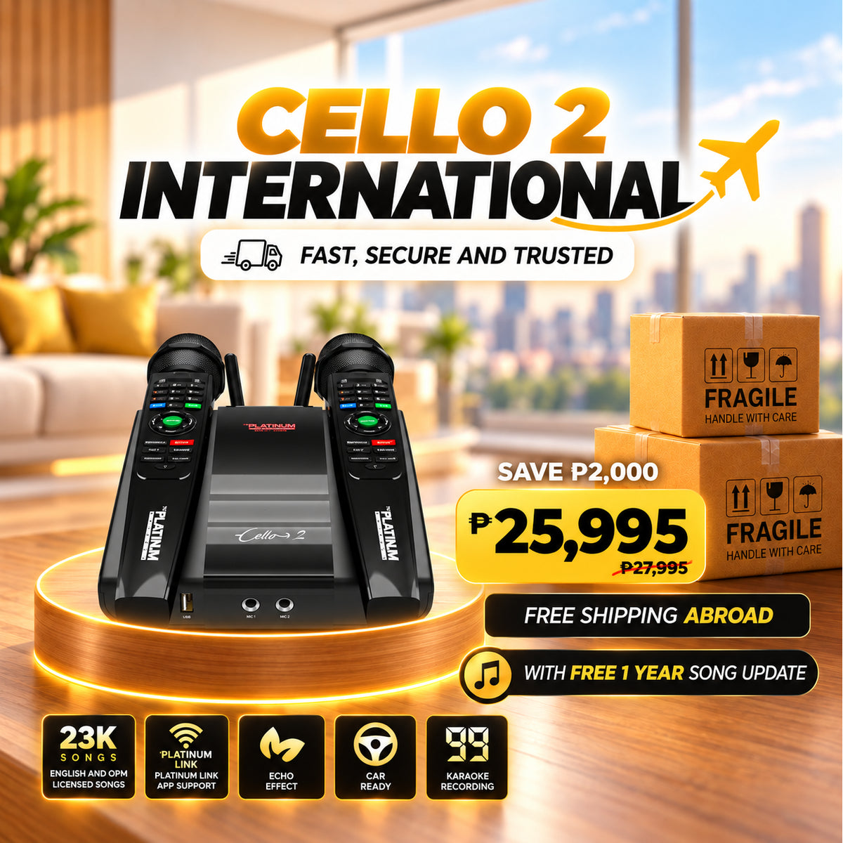 CELLO 2 with Free 1 Year Song Update - International