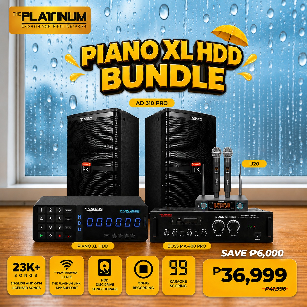 Piano XL HDD + AD-310 PRO + BOSS MA 400 PRO + U20 - Bundle