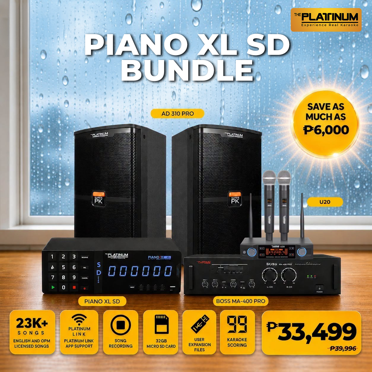 Piano XL SD + AD-310 PRO + BOSS MA 400 PRO + U20 - Bundle