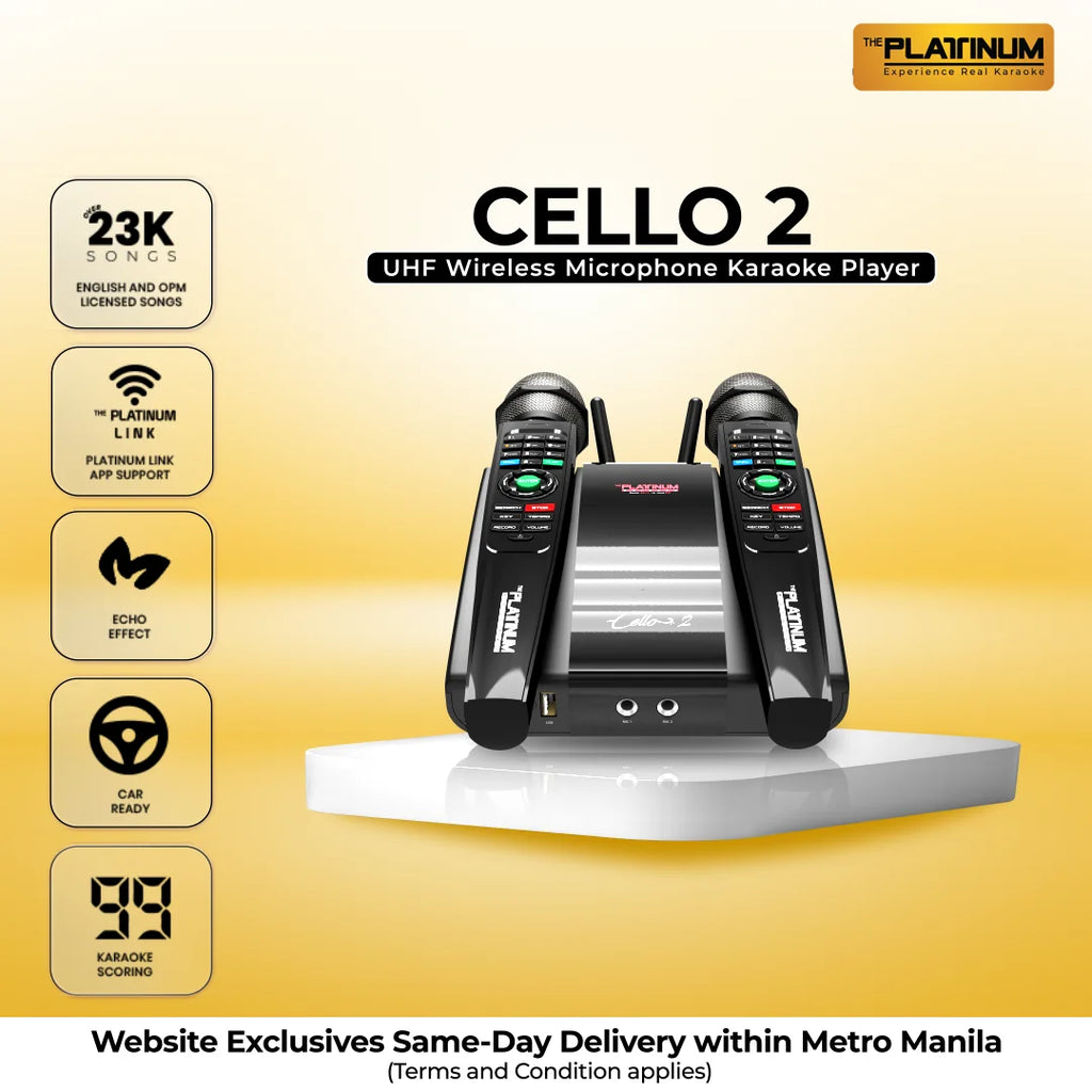 CELLO 2 UHF Wireless Microphone Karaoke Player