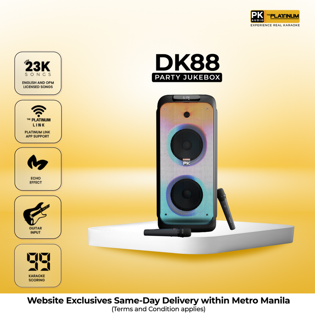DK88 Duo Karaoke Speaker with UHF Wireless Microphones and 8” Woofer Class