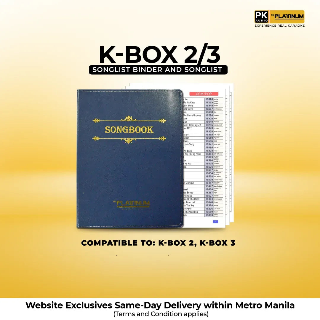 K-Box 2/3 Songlist Binder and Songlist
