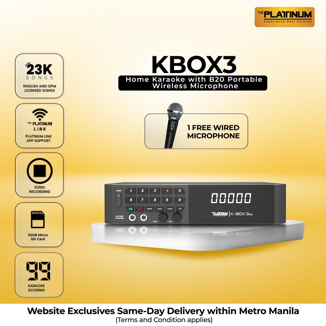 KBOX3 SD Card Home Karaoke with Free Wired Microphone