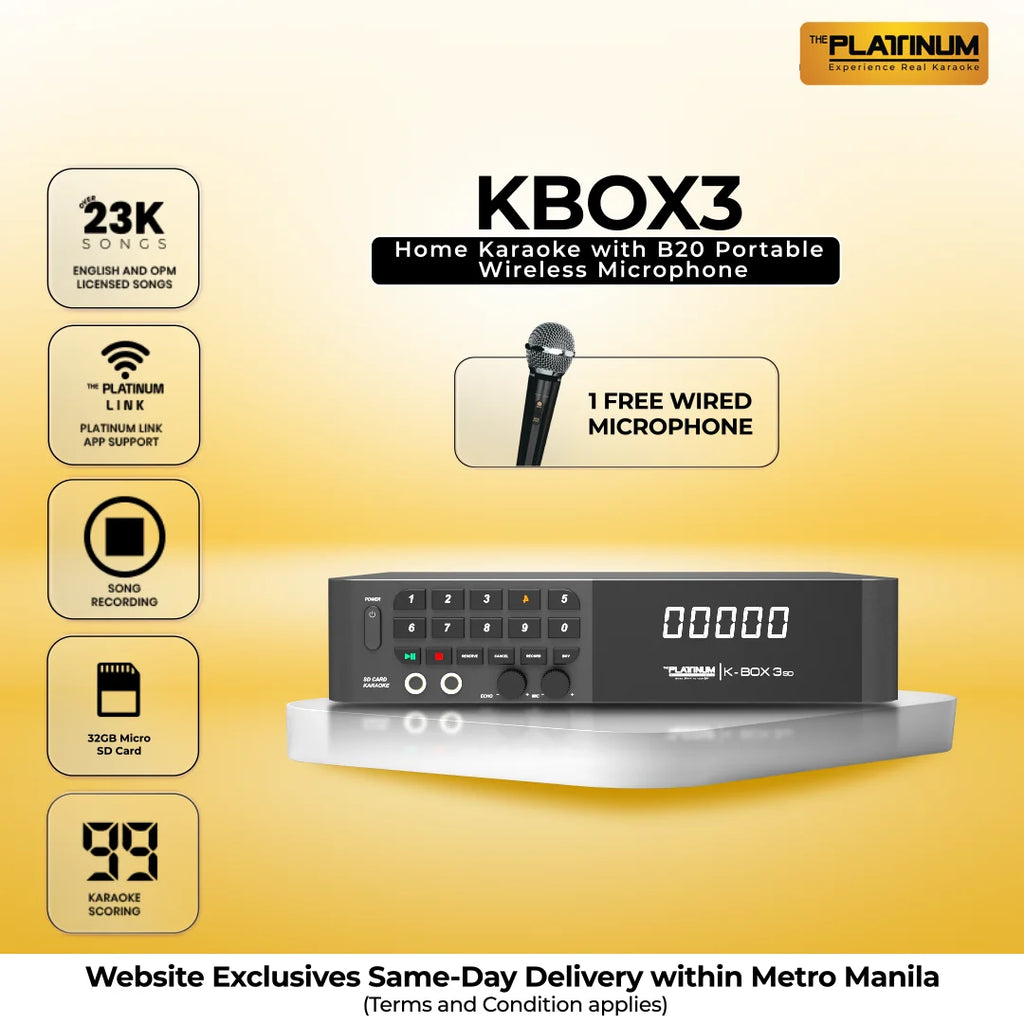 KBOX3 SD Card Home Karaoke with Free Wired Microphone