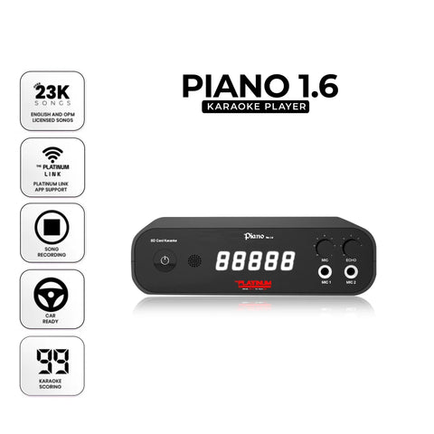 PIANO V1.6 Professional SD Card Home Karaoke Player with Free Wired Microphone