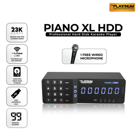 PIANO XL HDD Professional Hard Disk Karaoke Player with Free Wired Mic