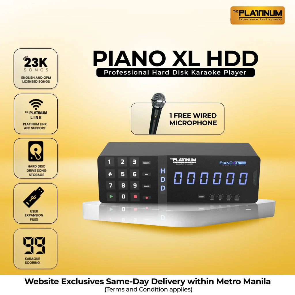 PIANO XL HDD Professional Hard Disk Karaoke Player with Free Wired Mic