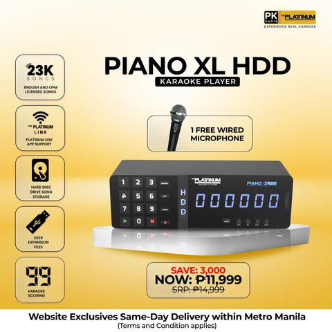 Piano XL HDD Player with Free Wired Mic