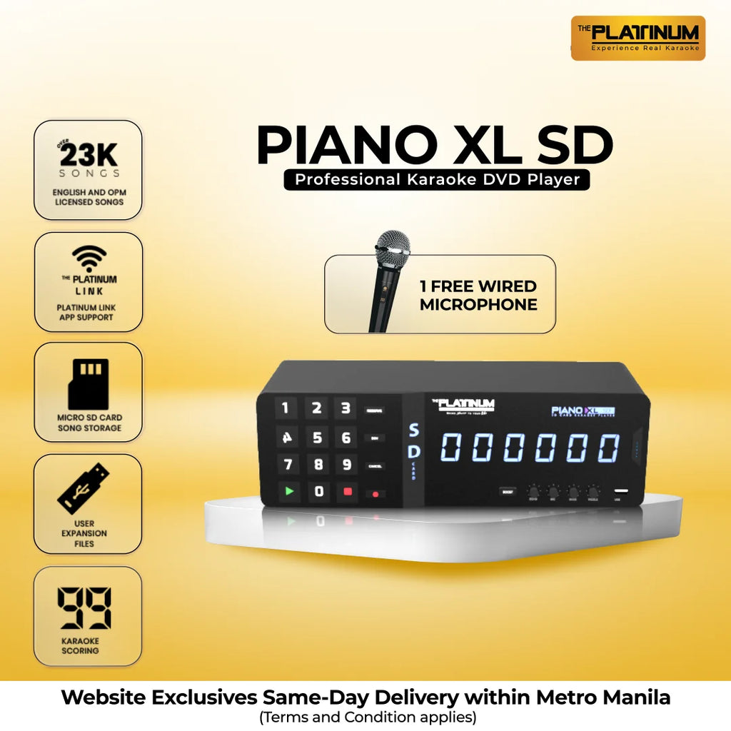 PIANO XL SD Professional SD Card Home Karaoke Player with Free Wired Mic
