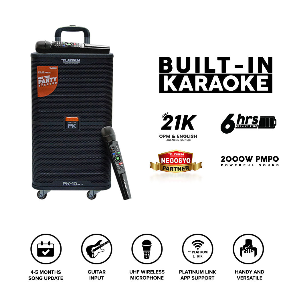 PK10 TROLLEY SPEAKER – Platinumkaraoke.com