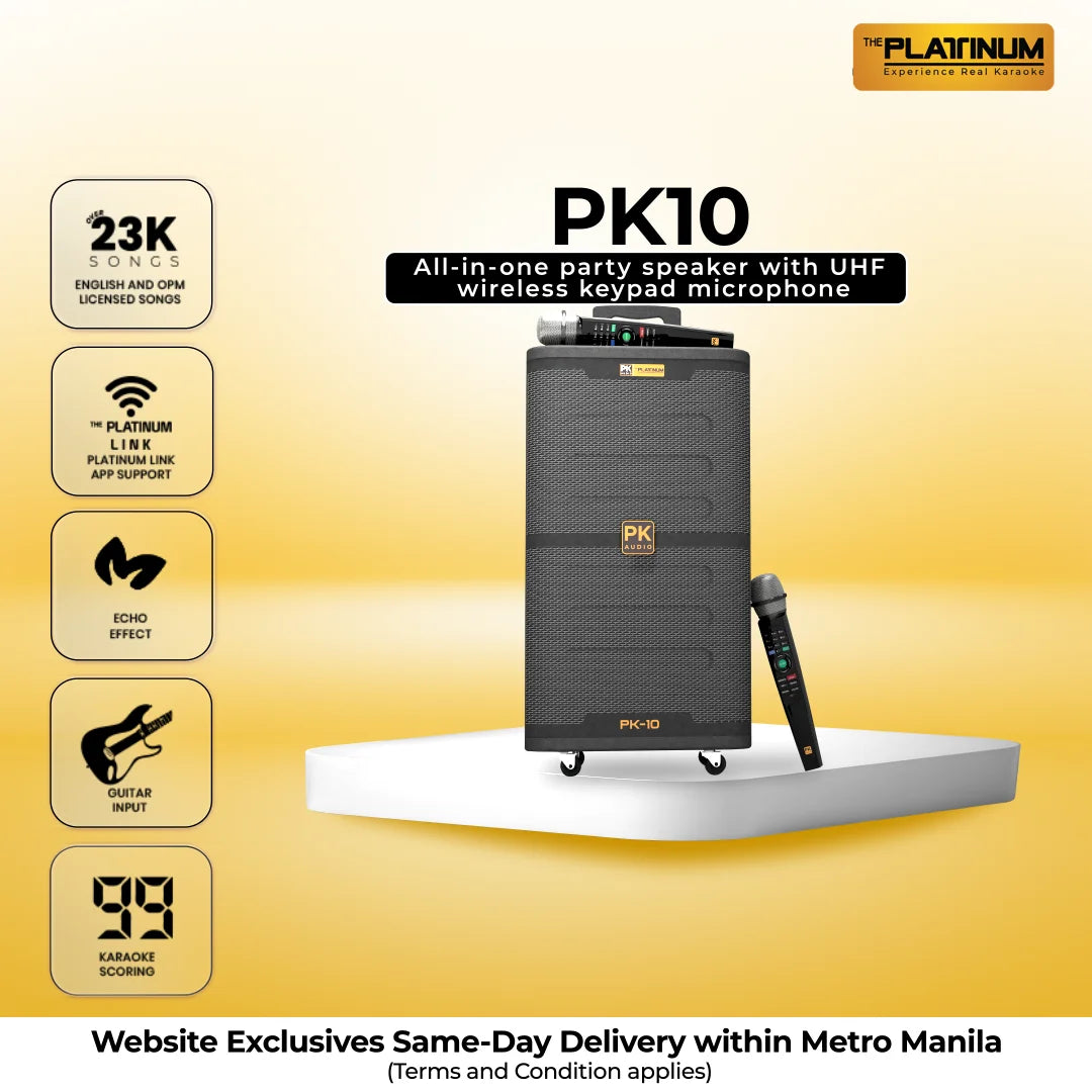PK-10 All-in-one party speaker with UHF wireless keypad microphone