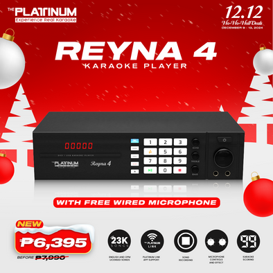 Reyna 4 Karaoke Player with Free Wired Mic