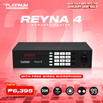 Reyna 4 Karaoke Player with Free Wired Mic