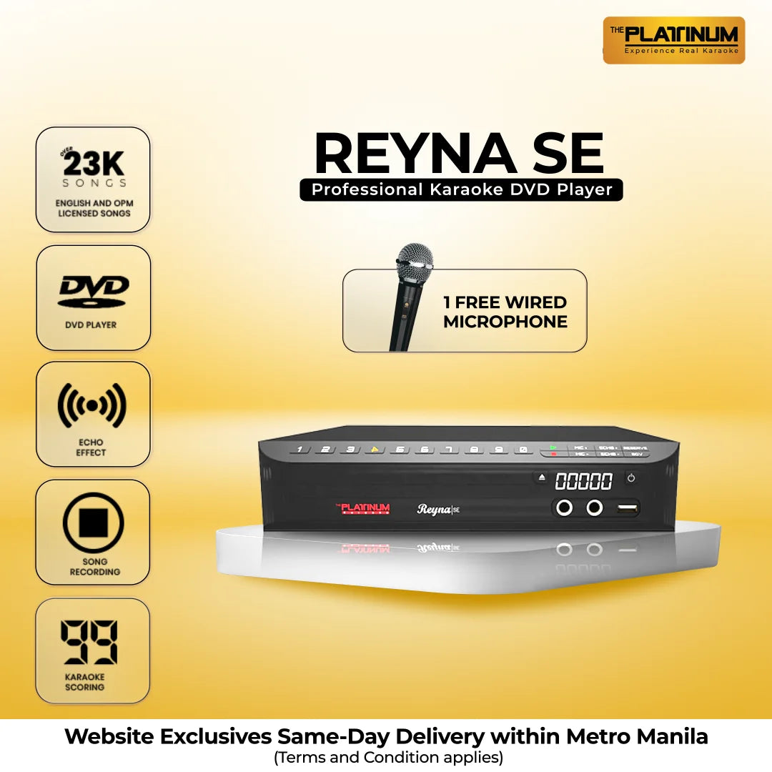 REYNA SE Professional Karaoke DVD Player with Free Wired Microphone