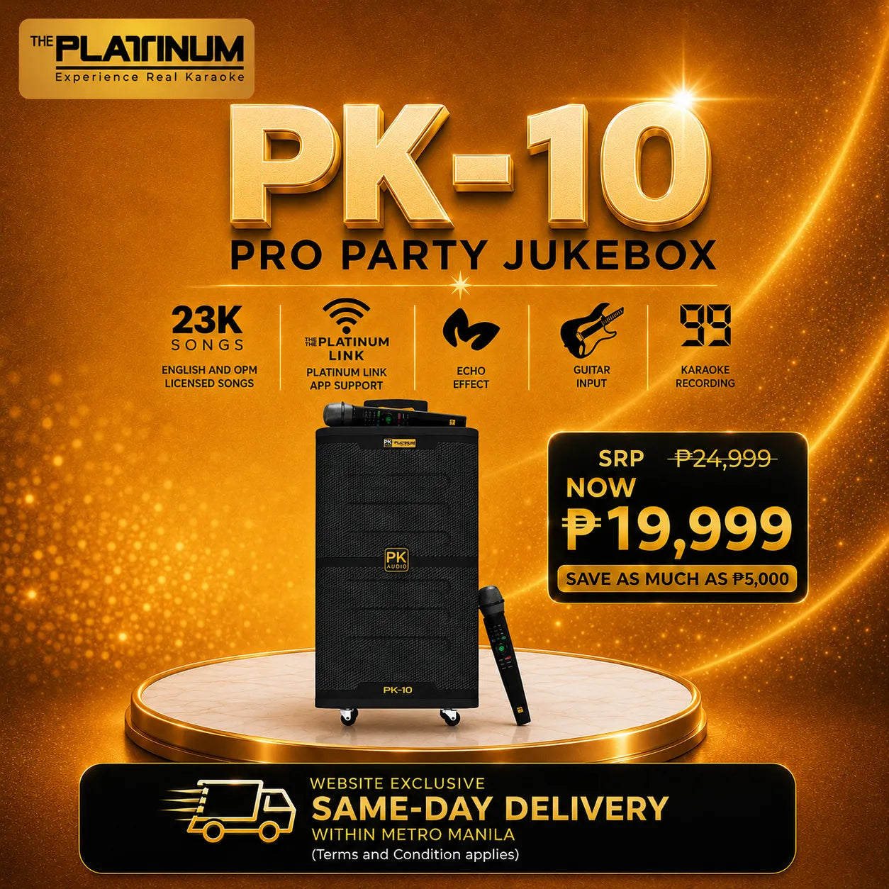 PK-10 All-in-one party speaker with UHF wireless keypad microphone