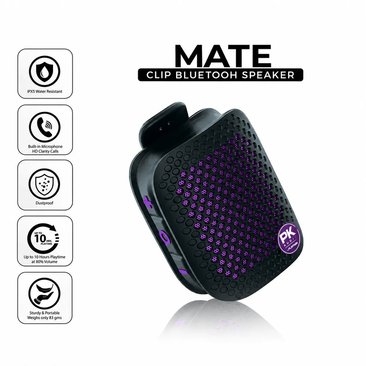 MATE Portable BT Clip-On Speaker